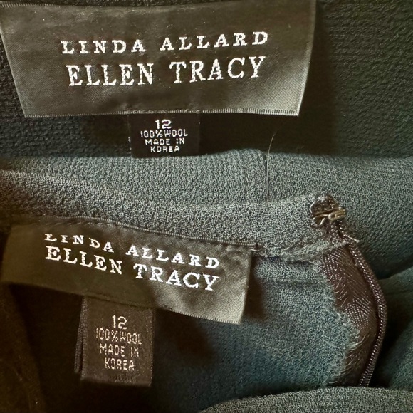 Warm, 100% vintage wool suit— Linda Allard for Ellen Tracy blue/gray. - Picture 3 of 14